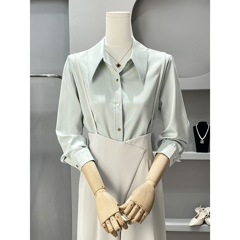 Women Formal Wear Korean - قمصان طويلة الأكمام المرأة بلوزة شيفون