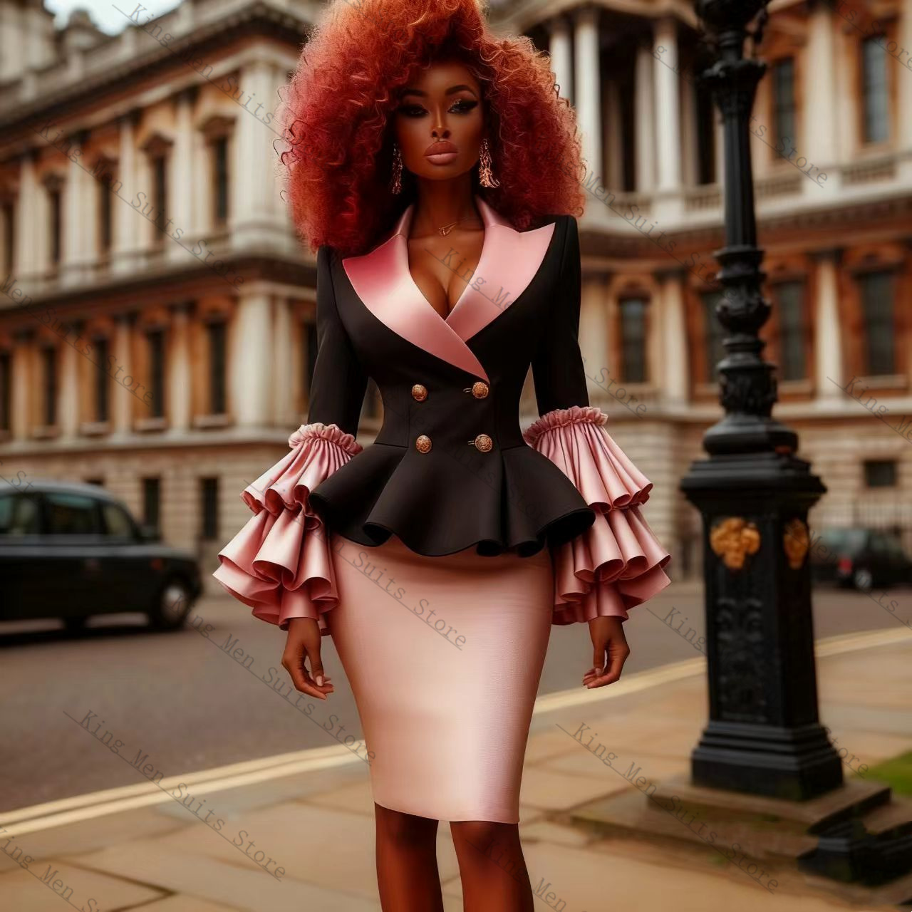 Women'S Formal Wear Wedding Guest - أسود وردي المرأة البدلة مجموعة 2