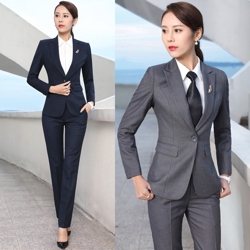 Women Formal Wear Korean - بدلة نحيفة بأكمام طويلة ، النسخة