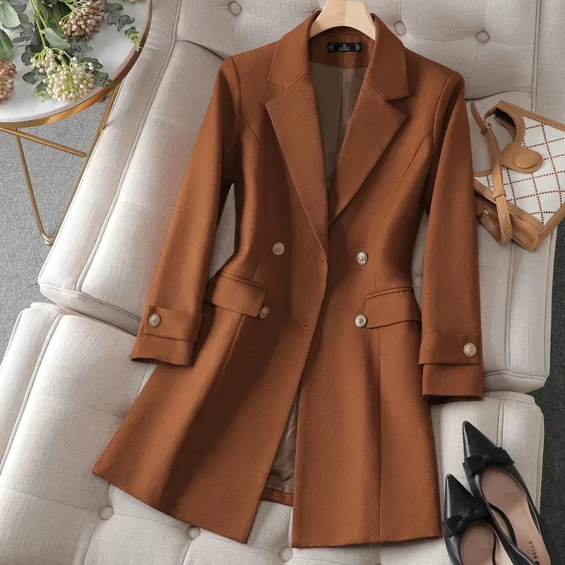 Women Formal Wear Winter - الخريف الشتاء سترة المرأة سترة طويلة