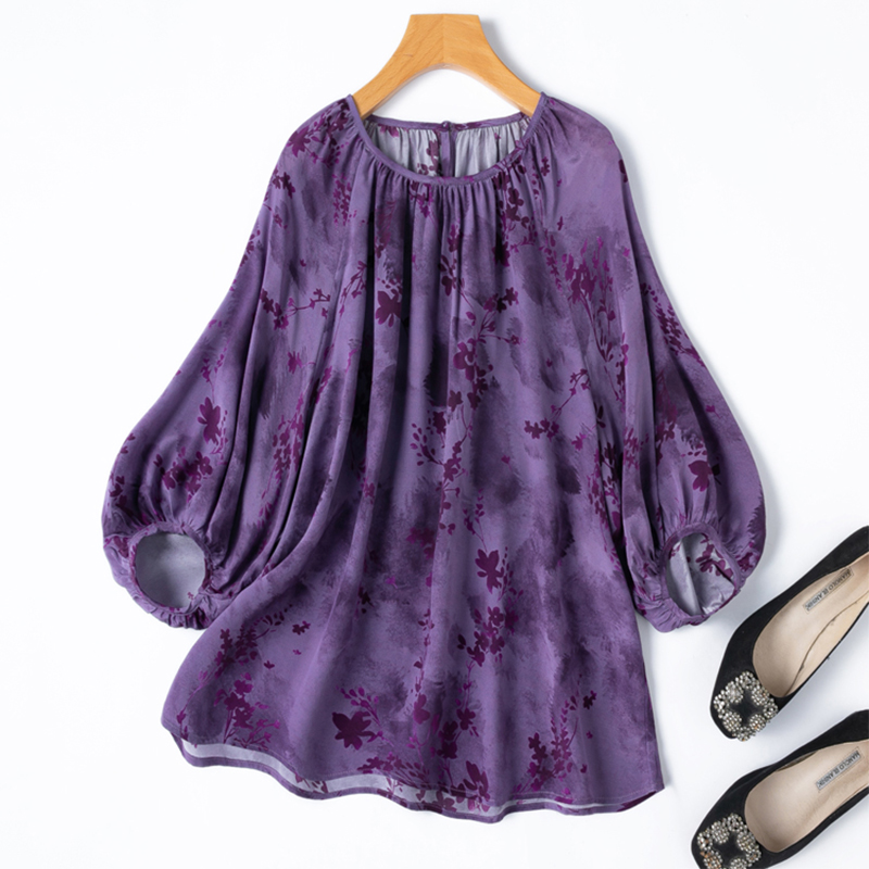 Silk Blouse Button - بلوزة حريرية للسيدات 100% التوت كريب