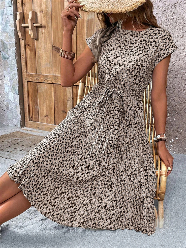 Women Formal Wear Zara - فستان Msfilia صيفي طويل بطيات على