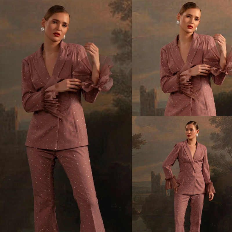 Women'S Formal Wear Wedding Guest - الخرز النساء السترة مجموعات مخصصة 2