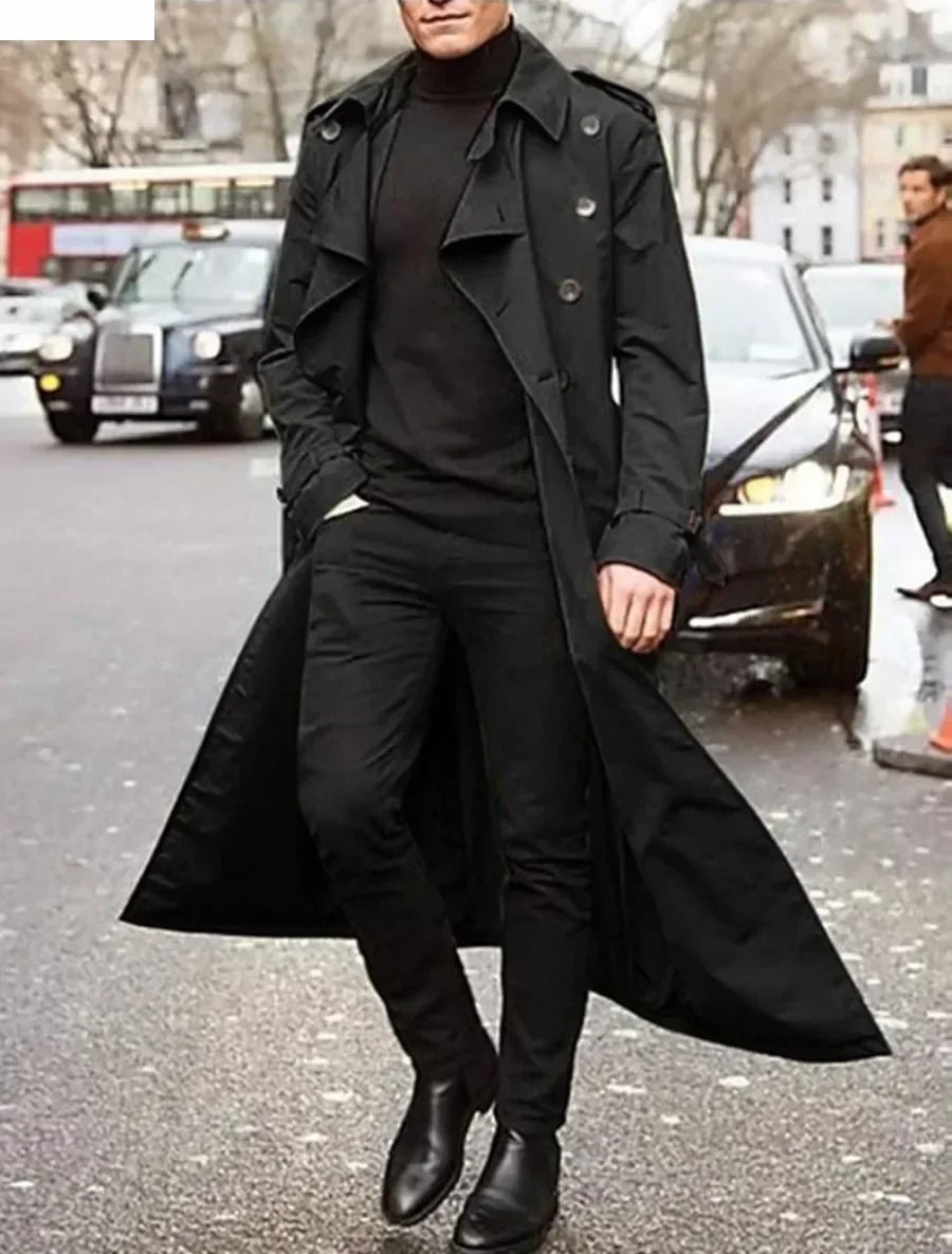 الرجال معاطف طويلة سترة موضة أ - مراجعة Trench Coat Formal وسعره