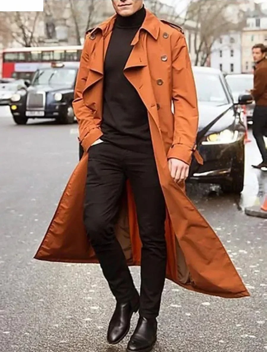 الرجال معاطف طويلة سترة موضة أ - مراجعة Trench Coat Formal وسعره