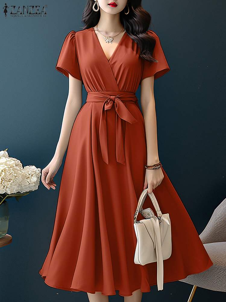 فساتين ZANZEA 2024 أنيقة بأكما - مراجعة Women Formal Wear Zara وسعره