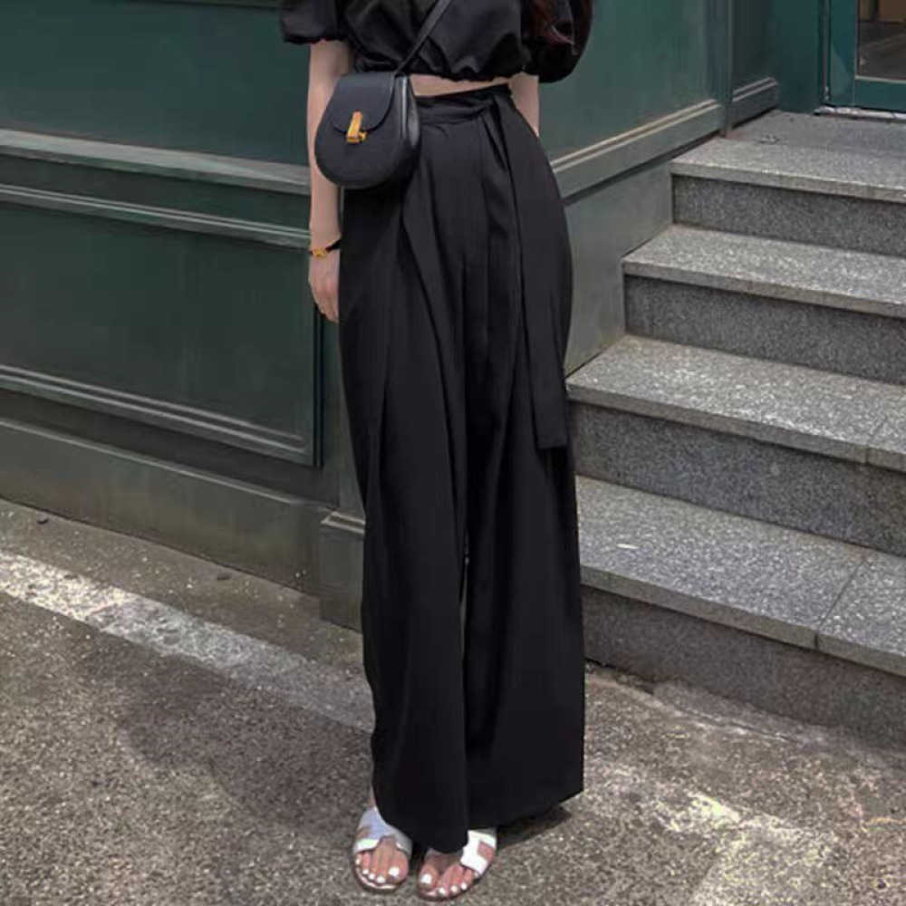 بنطلون نسائي واسع الساق عالي ا - مراجعة Women Formal Wear Korean وسعره