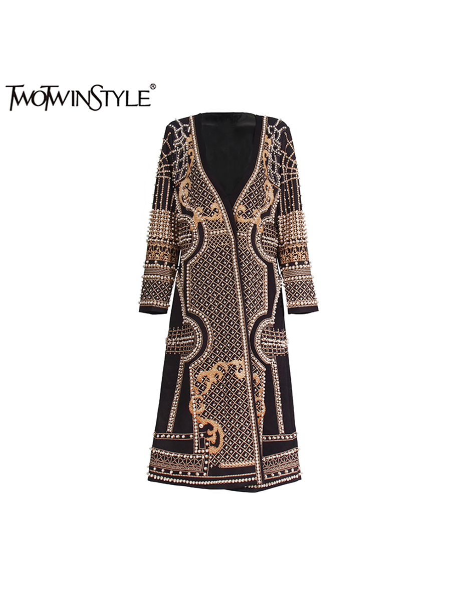 TWOTWINSTYLE ضرب اللون مزاجه م - مراجعة Trench Coat Formal وسعره