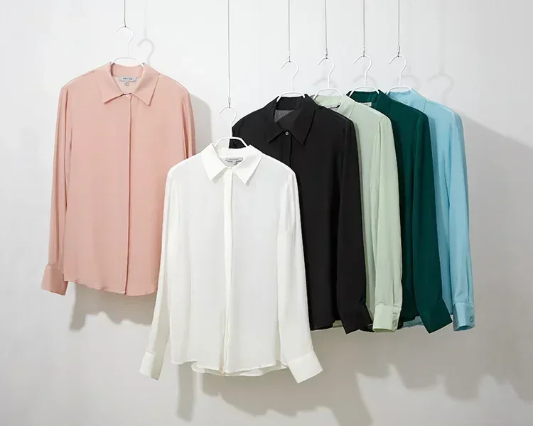 2025 ربيع جديد المرأة قميص حري - مراجعة Silk Blouse Button وسعره