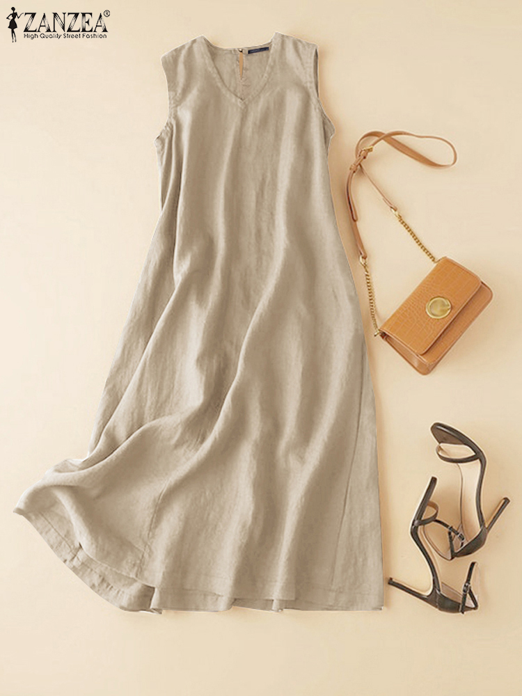 ZANZEA فساتين قطنية مقاس كبير  - مراجعة Vintage Women'S Formal Wear وسعره