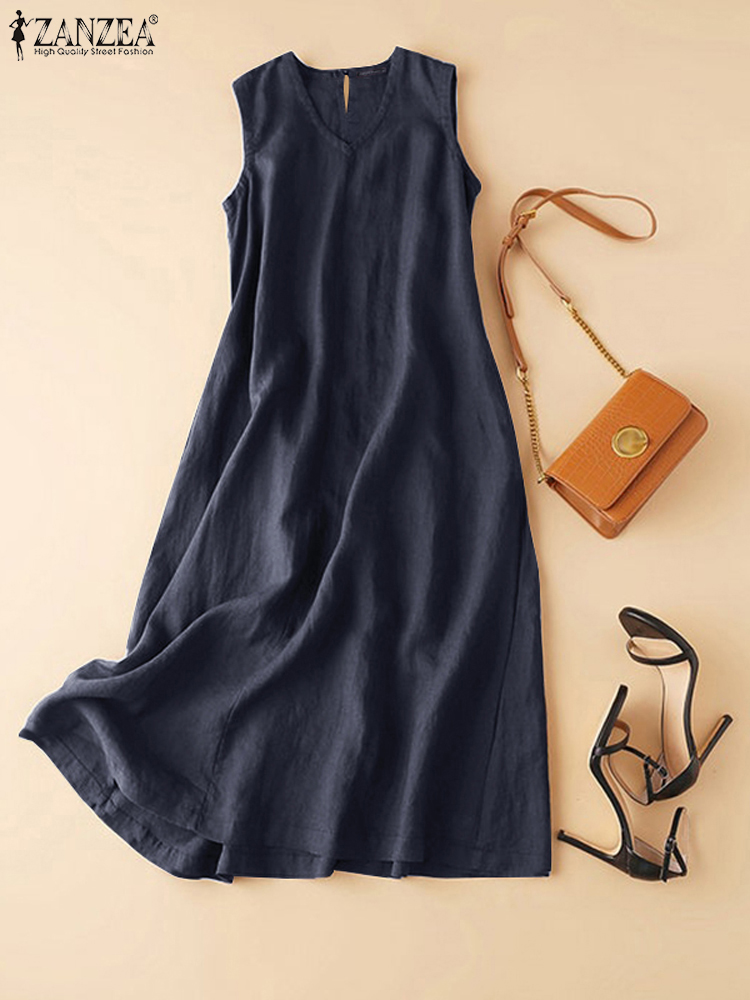 ZANZEA فساتين قطنية مقاس كبير  - مراجعة Vintage Women'S Formal Wear وسعره