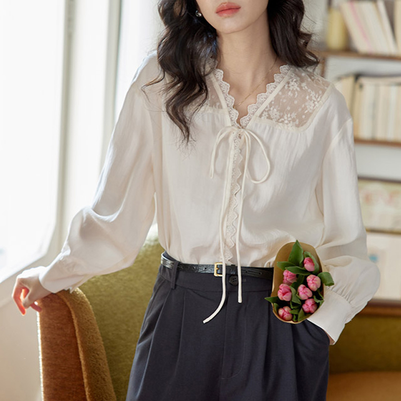 قمصان نسائية بأكمام طويلة من ا - مراجعة Women Formal Wear Korean وسعره