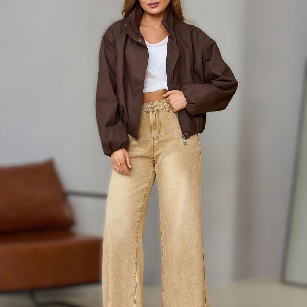 جاكيت نسائي كاجوال بياقة مرتفع - مراجعة Women Formal Wear Winter وسعره