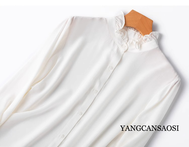 2025 موضة نسائية جديدة 100% حر - مراجعة Silk Blouse Button وسعره