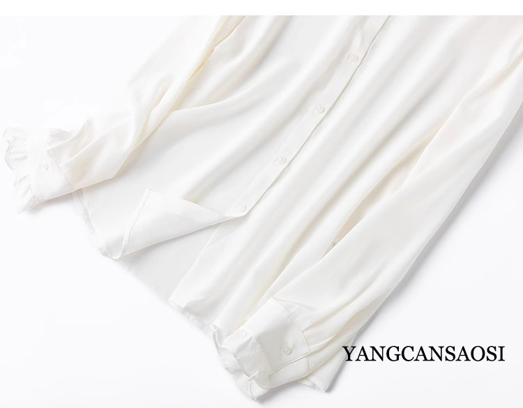 2025 موضة نسائية جديدة 100% حر - مراجعة Silk Blouse Button وسعره