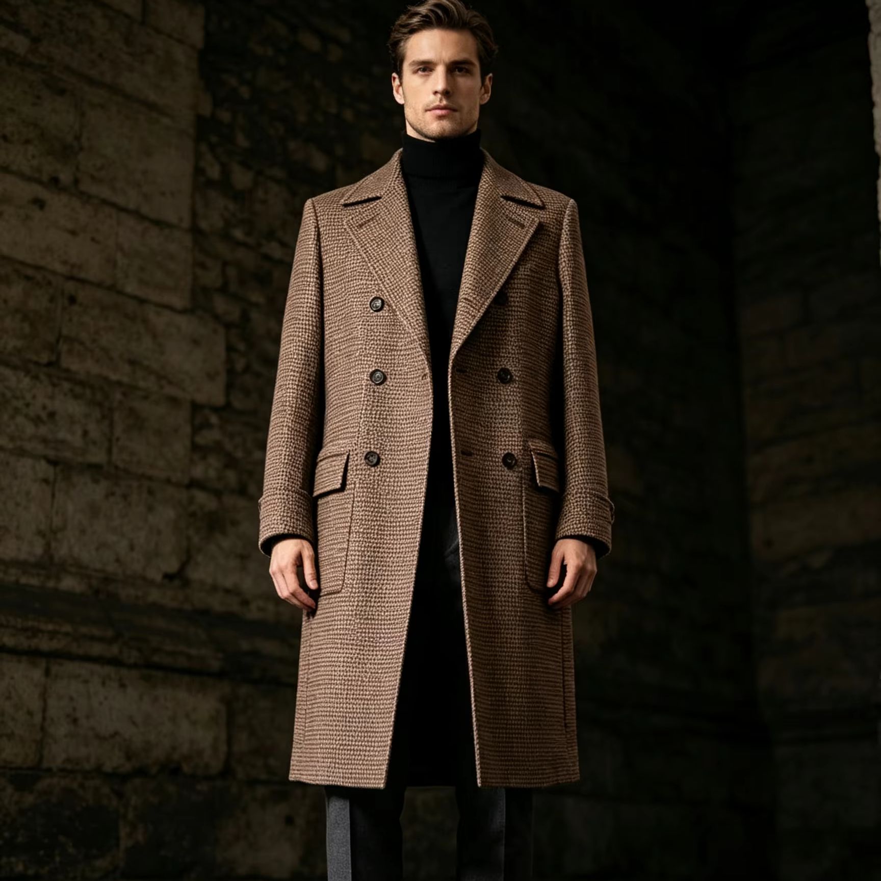 معطف طويل للرجال من الصوف الخا - مراجعة Trench Coat Formal وسعره