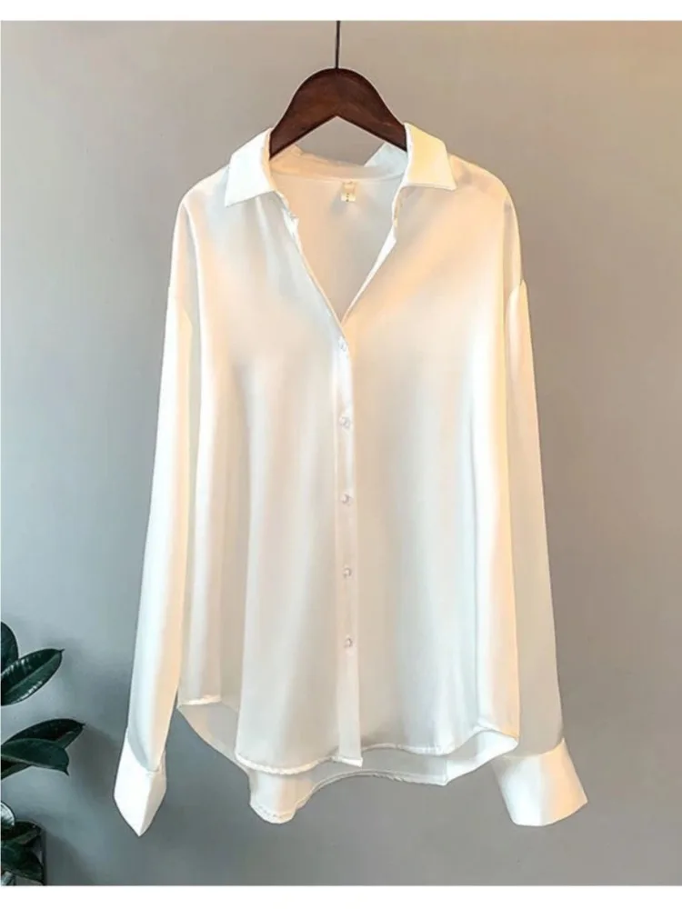حجم كبير قميص حريري المرأة عاد - مراجعة Silk Blouse Button وسعره