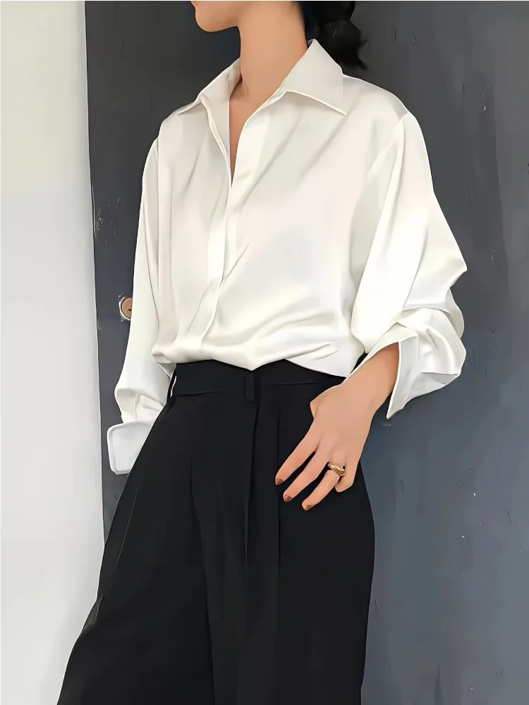 حجم كبير قميص حريري المرأة عاد - مراجعة Silk Blouse Button وسعره