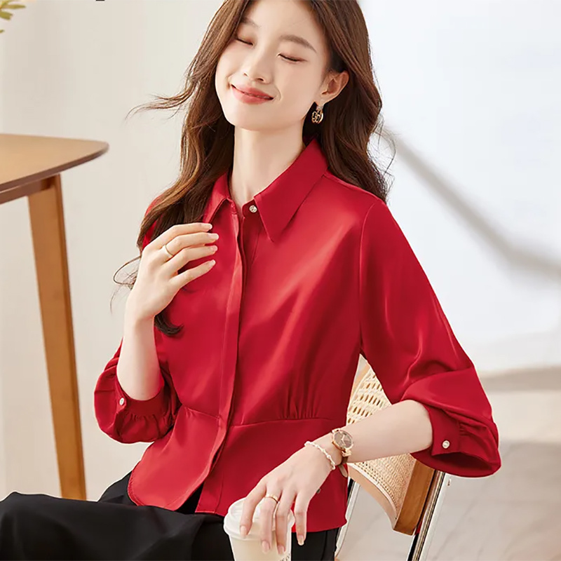 قمصان نسائية بأكمام طويلة من ا - مراجعة Women Formal Wear Korean وسعره