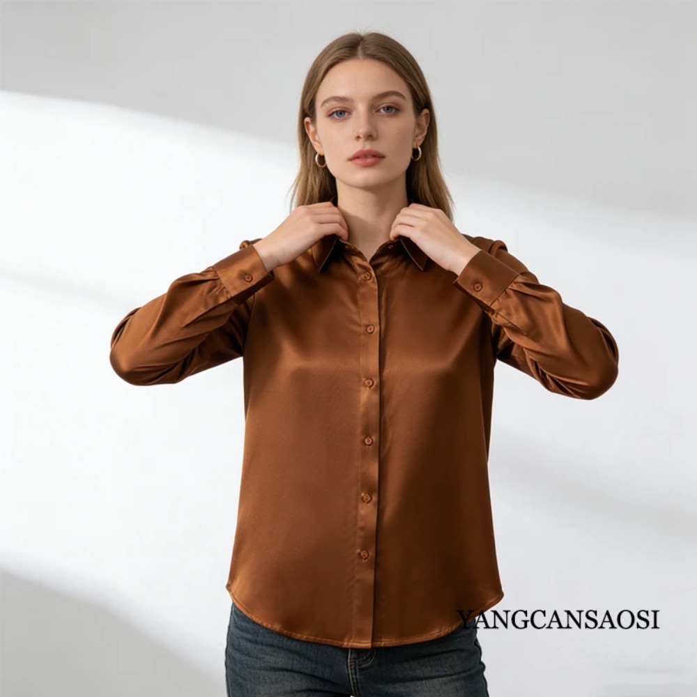 الثقيلة 35 مللي متر 100% التوت - مراجعة Silk Blouse Button وسعره