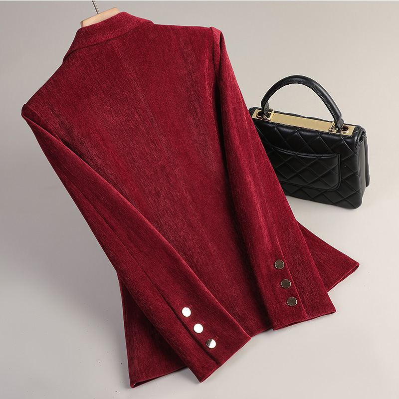 سترة نسائية مخملية باللون الذه - مراجعة Women Formal Wear Winter وسعره