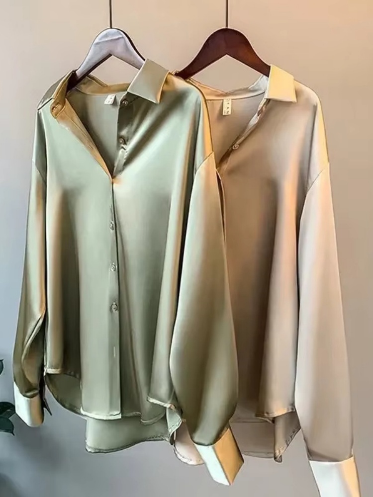 2026 بلوزة نسائية أنيقة من الس - مراجعة Silk Blouse Button وسعره