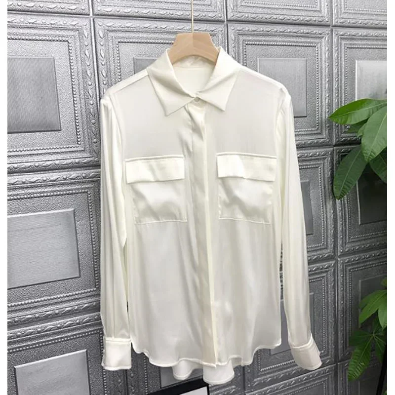 ركاب المرأة قميص دعوى طوق 23 م - مراجعة Silk Blouse Button وسعره