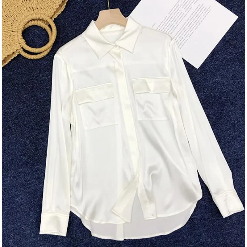 ركاب المرأة قميص دعوى طوق 23 م - مراجعة Silk Blouse Button وسعره