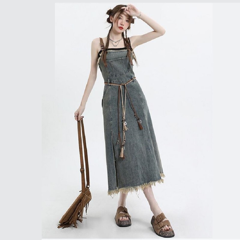 طقم تنورة جينز عتيق جديد لربيع - مراجعة Vintage Women'S Formal Wear وسعره