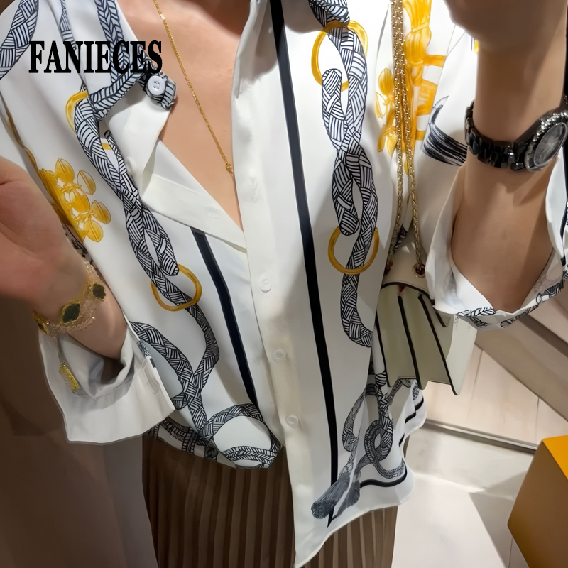 قميص نسائي من الساتان مقاس S-4 - مراجعة Silk Blouse Button وسعره