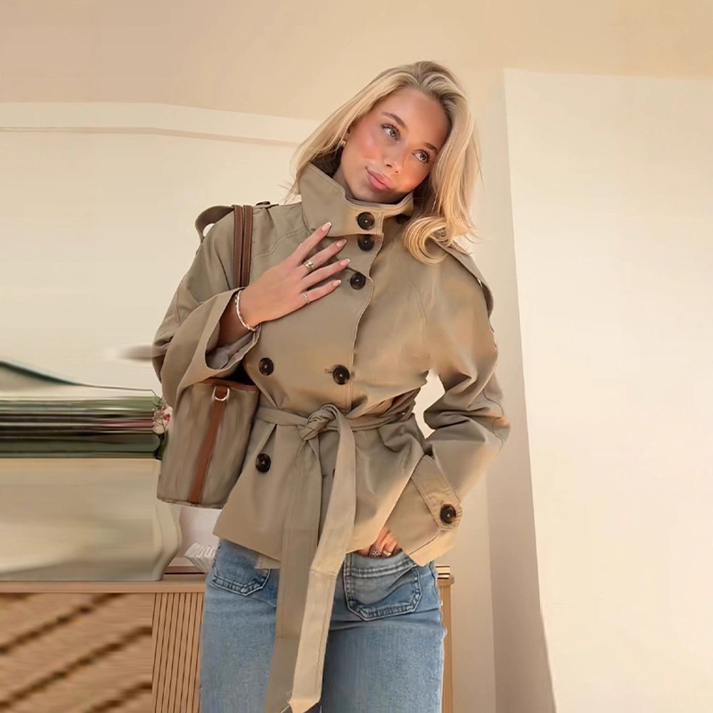 معطف نسائي مزدوج الأزرار مع يا - مراجعة Trench Coat Formal وسعره