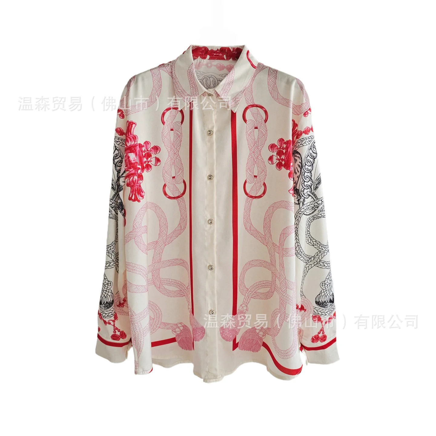 طقم نسائي من قطعتين بتصميم فرن - مراجعة Silk Blouse Button وسعره