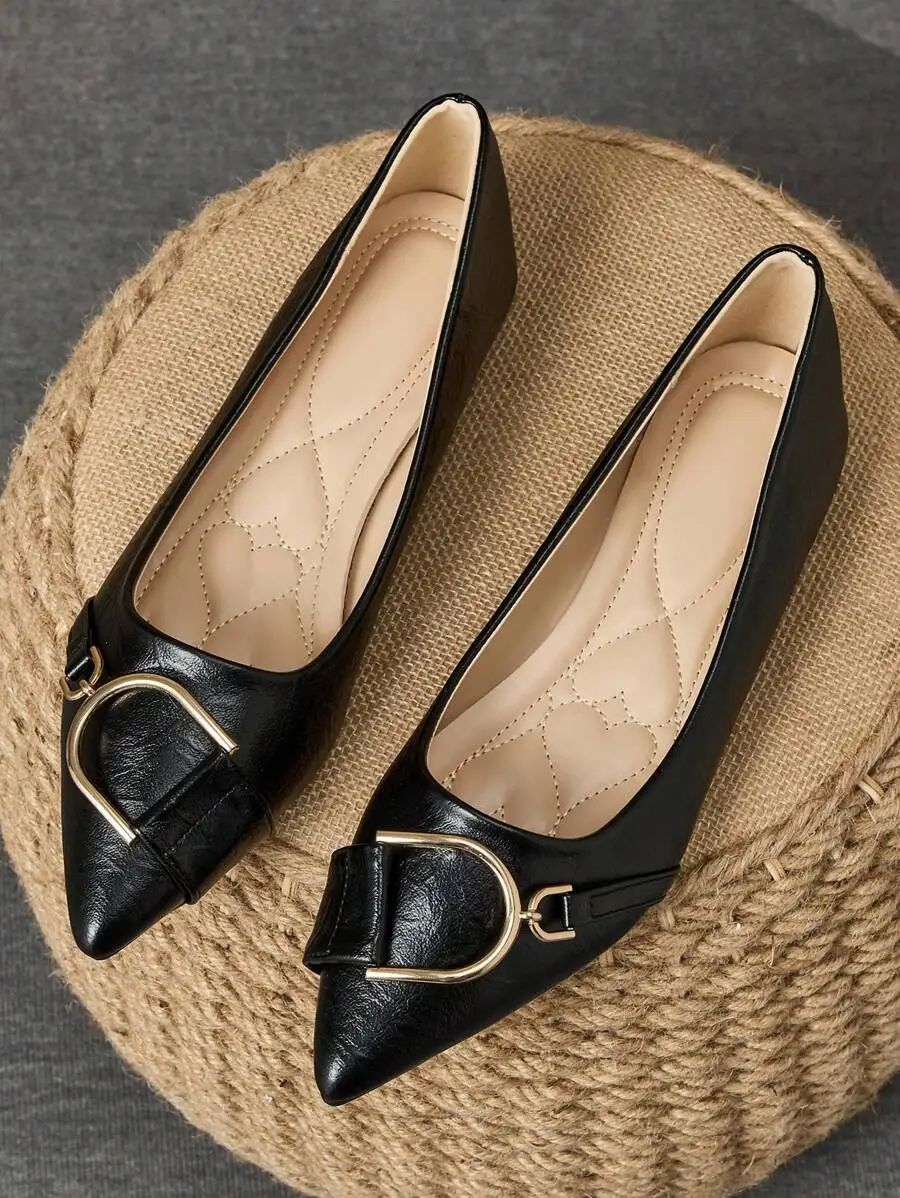أحذية نسائية أنيقة سوداء مسطحة - مراجعة Women Formal Office Wear Shoes وسعره