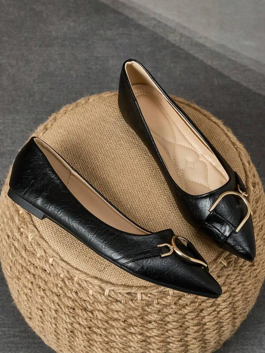 أحذية نسائية أنيقة سوداء مسطحة - مراجعة Women Formal Office Wear Shoes وسعره