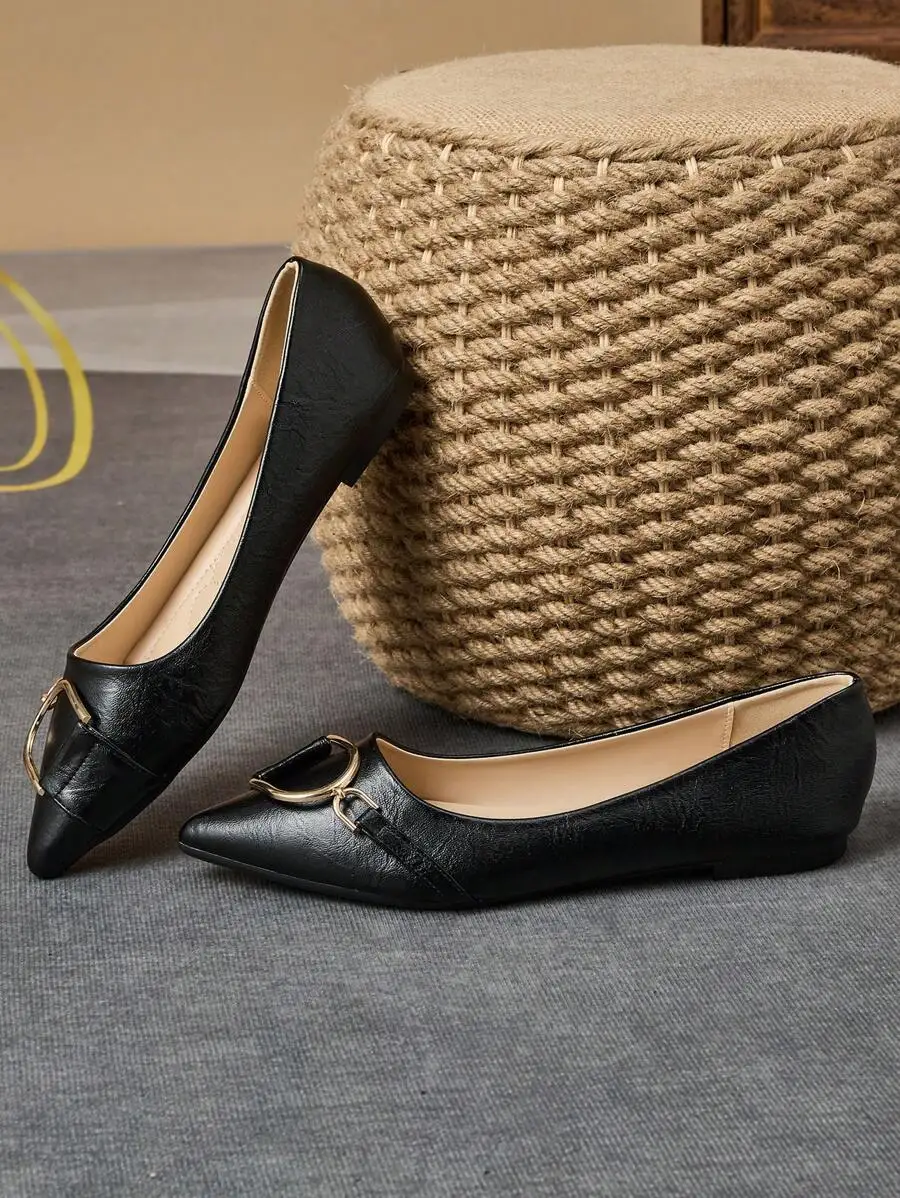 أحذية نسائية أنيقة سوداء مسطحة - مراجعة Women Formal Office Wear Shoes وسعره