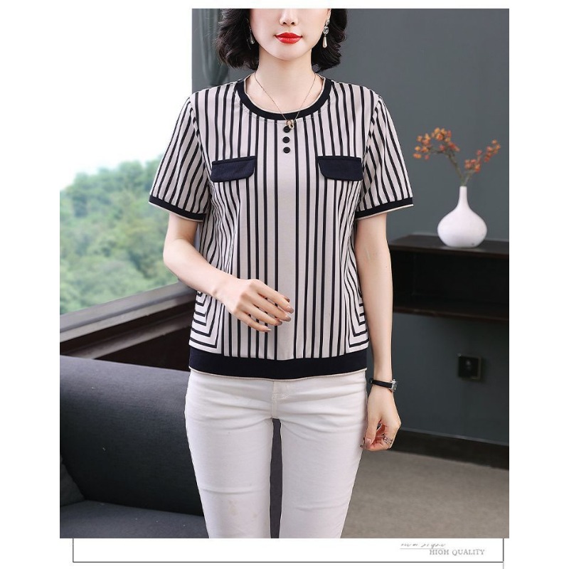 قميص نسائي مخطط من الحرير الجل - مراجعة Silk Blouse Button وسعره