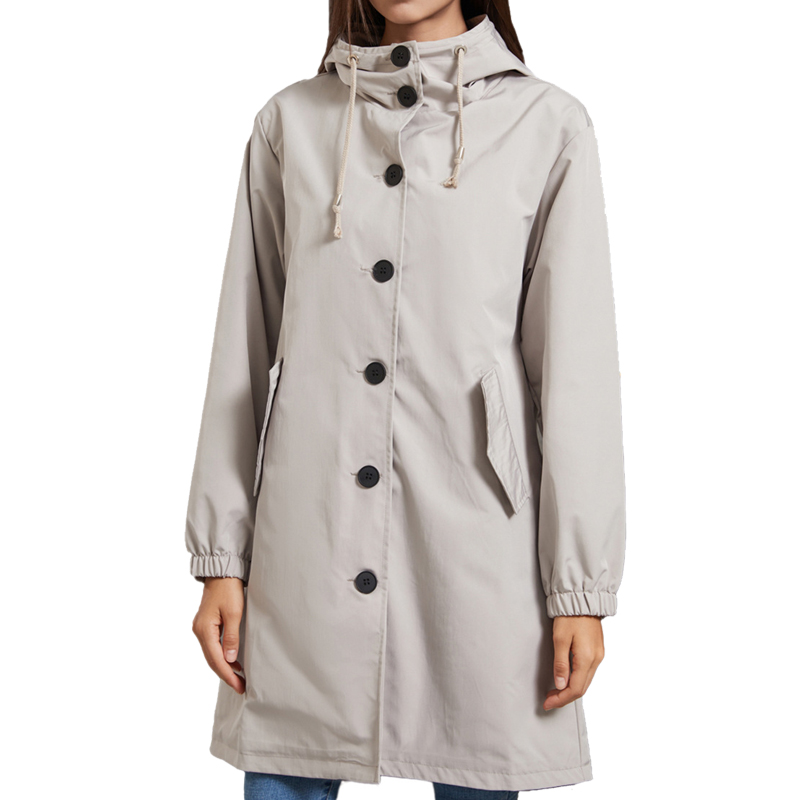 معطف نسائي طويل بقلنسوة مقاوم  - مراجعة Trench Coat Formal وسعره