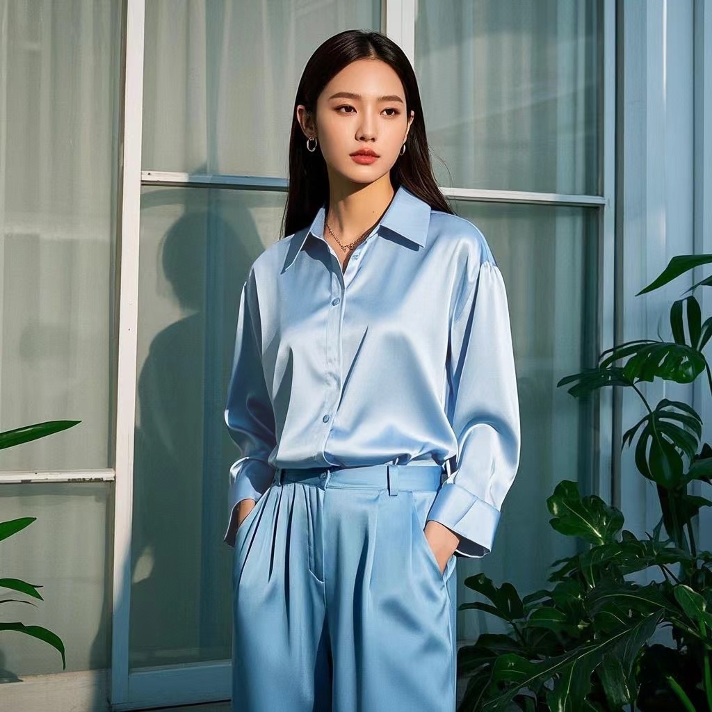 الكورية مكتب سيدة الاتجاه قميص - مراجعة Silk Blouse Button وسعره