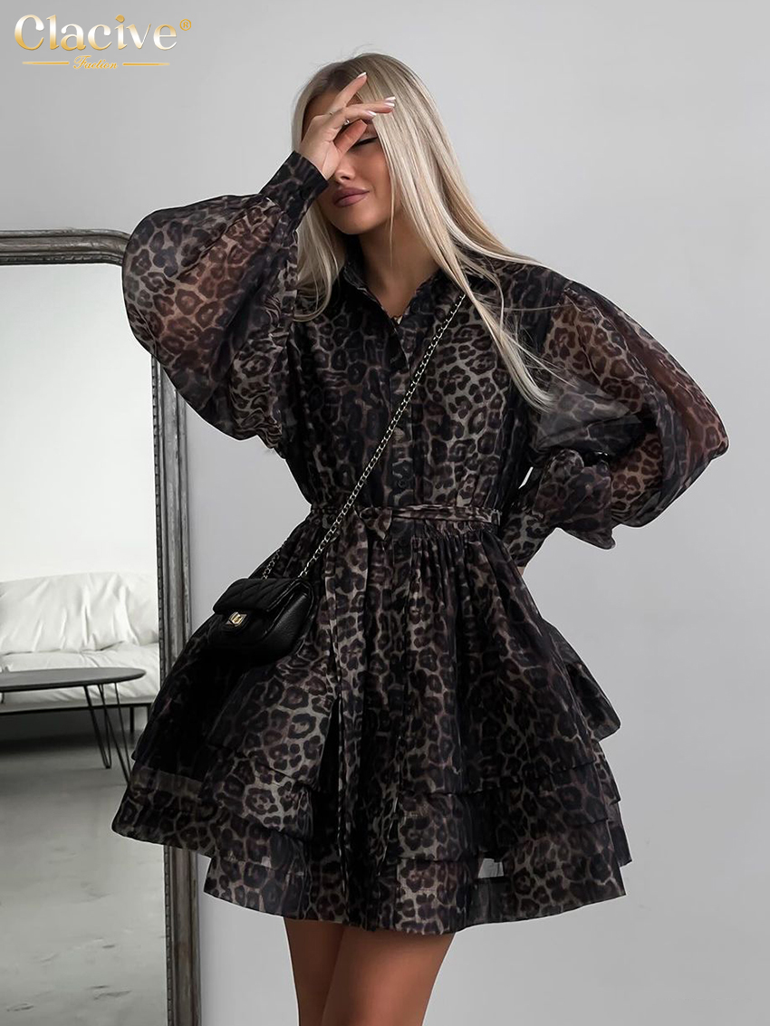 Clacive موضة ليوبارد طباعة فست - مراجعة Women Formal Wear Zara وسعره